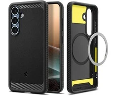 Dėklas Spigen Rugged Armor MagSafe, matinės juodos spalvos – Samsung Galaxy S25+