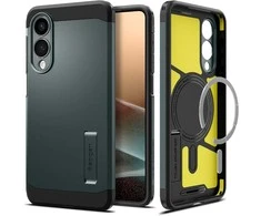 Spigen Tough Armor MagSafe dėklas skirtas Samsung Galaxy S25 Edge – Žalias/juodos spalvos