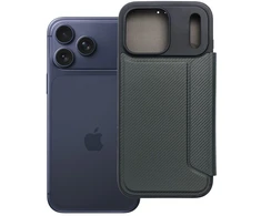 OEM atverčiamas dėklas iPhone 17 PRO MAX / 18 PRO MAX Razor Book, tamsi žalia