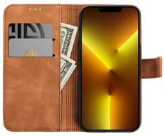Dėklas su klapką na Samsung A27 Tender Book ruda
