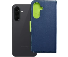 Oem Dėklas su klapką na Samsung A37 Fancy Book tamsiai mėlyna-kalkė