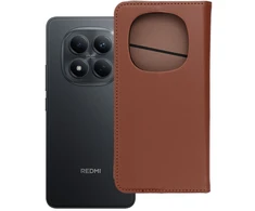 Oem Atverčiamas dėklas Xiaomi Redmi NOTE 15 5G Smart Pro Book odinis, rudos spalvos