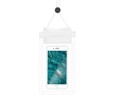 4Kom Dėklas telefonui Waterprooof neperšlampamas krepšys mobiliajam, skirtas su užtrauktuku - baltas