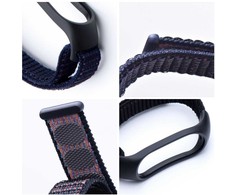 Oem Nylon apyrankė skirta Xiaomi Mi Band 5 / 6 / 7 juodos spalvos (05)