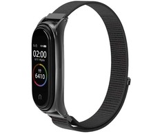 Oem Nylon apyrankė skirta Xiaomi Mi Band 5 / 6 / 7 juodos spalvos (05)