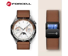 Dirželis „Samsung Galaxy Watch Forcell F-Design FS20“ magnetiniam eko odos 20 mm rudam laikrodžiui