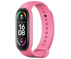 Oem Silicone apyrankė for XIAOMI Mi Band 5 / 6 / 7 pink (37)