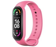Oem Silikoninė apyrankė skirta Xiaomi Mi Band 5 / 6 / 7 rožinės spalvos (06)