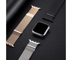 Nerūdijančio plieno magnetinė apyrankė išmaniajam laikrodžiui DUX DUCIS MILANESE, skirta Apple Watch 42 / 44 / 45 mm, juoda