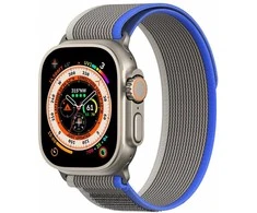 Dėklas Sport Velcro Apyrankė Apple Watch Ultra / 9 / 8 / 7 / 6 / SE / 5 / 4 / 3 / 2 / 1 (42, 44, 45, 49 mm) Dux Ducis Apyrankė YJ Version - mėlynos ir pilkos spalvos