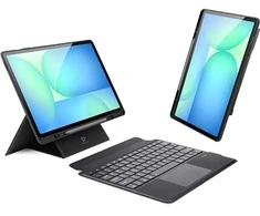 Dėklas su klaviatūra Dux Ducis (DK series) skirtas Samsung Tab S10 FE+ (Plus) – juodos spalvos