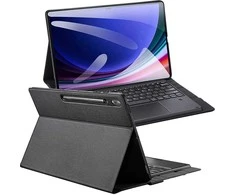 4Kom DUX DUCIS DK sulankstomas dėklas su belaide klaviatūra ir foniniu apšvietimu, skirtas SAMSUNG Tab S10 Ultra/S9 Ultra/S8 Ultra juodos spalvos