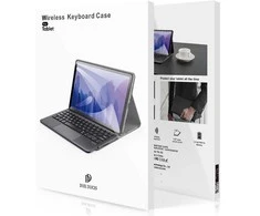 4Kom DUX DUCIS DK sulankstomas dėklas su belaide klaviatūra ir foniniu apšvietimu, skirtas SAMSUNG Tab S10 Ultra/S9 Ultra/S8 Ultra juodos spalvos