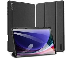 Dux Ducis Domo PU Odinis dėklas with Stand skirtas Samsung Tab S10+ / S9+ / S9 FE+ – juodos spalvos