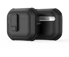 Ausinių dėklas Dux Ducis PECP, skirtas AirPods 4 ausinėms, apsauginis TPU+PC, juodas