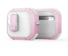 DUX DUCIS PECP - TPU+PC apsauginis dėklas, skirtas AirPods 4 baltas rožinis
