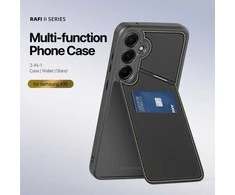 Dux Ducis dėklas RAFI II MAG su stoveliu suderinamas su MagSafe skirtas Samsung Galaxy A35 juodos spalvos