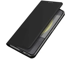 Dux Ducis atverčiamas dėklas SKIN PRO skirtas Samsung Galaxy S24 FE juodos spalvos