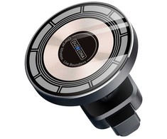 DUZZONA automobilinis laikiklis su bevieliu įkrovimu air vet suderinamas su MagSafe 15W V2 juodas