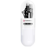 USB A tipo į Micro USB laidas Forcell F-Energy 2,4A, 1 m, C321, juodas