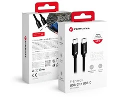 USB C į USB C laidas Forcell F-Energy QC4.0 PD 3A 60W 0,5 m C338 juodas