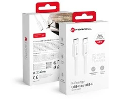 Cable USB C to USB C Forcell F-Energy QC4.0 PD 3A 60W 0,5 m C338 baltas