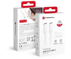 USB C į USB C laidas Forcell F-Energy QC4.0 PD 3A 60W 1,5 m C338 baltas