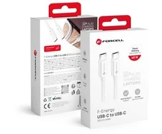 USB C į USB C laidas Forcell F-Energy QC4.0 PD 3A 60W 1 m C338 baltas