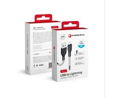 USB A tipo į „Lightning“ tipo laidas „Forcell F-Energy“ 2,4A 12W, anglies pluošto, 1 m, CB-01A, juodas