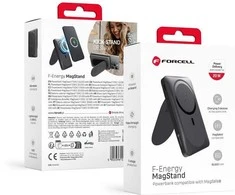 Išorinė baterija POWER BANK Forcell F-ENERGY (F10K2) 10000mAh su belaidžiu įkrovikliu (Magsafe 20W) juoda