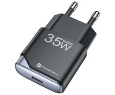 Įkroviklis jungiama į tinklą do telefonu Forcell F-Energy Ultra Slim GaN III USB C PD QC4.0 3A 35W B135101-E juoda