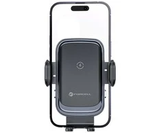 Wireless car phone holder Forcell F-Grip Grand F-24 15W air vent sidabrinis