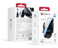 Wireless car phone holder Forcell F-Grip HS6 15W windshield / air vent juodas