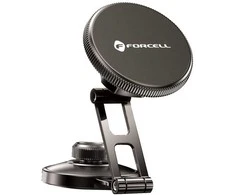 Magnetic car phone holder compatible with Magsafe Forcell F-Grip IronSecure windshield / dashboard juodas