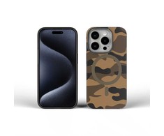 Dėklas FORCELL F-PROTECT lygiai su dviejų sluoksnių 4D technologija, Military Drop-Test suderinamas su MagSafe skirtas Samsung Galaxy S25 PLUS dykumos kameros