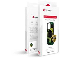 Dėklas FORCELL F-PROTECT Levels with Dual Layer 4D technology, Military Drop-Test suderinamas su MagSafe skirtas Samsung Galaxy S25 ULTRA cyber žalios spalvos