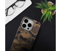 Dėklas FORCELL F-PROTECT lygiai su dvigubo sluoksnio 4D technologija, Military Drop-Test suderinamas su MagSafe skirtas Samsung Galaxy S25 desert camo