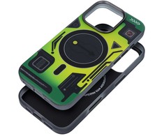 Dėklas FORCELL F-PROTECT Levels with Dual Layer 4D technology, Military Drop-Test suderinamas su MagSafe skirtas Samsung Galaxy S25 cyber žalios spalvos