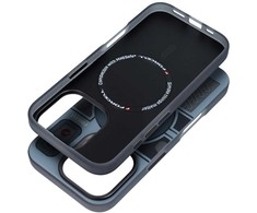 Dėklas FORCELL F-PROTECT lygiai su Dual Layer 4D technologija, Military Drop-Test suderinamas su MagSafe skirtas Samsung Galaxy S25 cyber pilkas