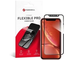 Hybrid glass to iPhone XR / 11 Forcell Flexible 5D juodas