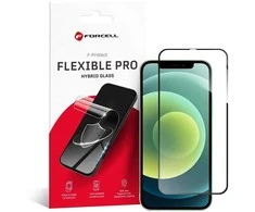Hybrid glass to iPhone 12 / 12 PRO Forcell Flexible 5D juodas