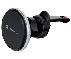 Belaidis automobilinis įkroviklis-laikiklis Forcell (HS2) (MagSafe 15W) tvirtinamas ant ventiliacijos grotelių juodas