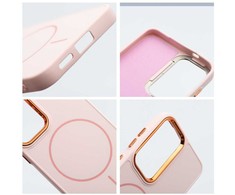 Oem Dėklas na Samsung S26 PLUS Frame Mag Cover suderinamas su MagSafe pudra rausva
