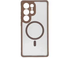 Oem FULL MATTE MAG COVER dėklas suderinamas su MagSafe skirtas Samsung Galaxy S25 Plus rudos spalvos