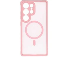 Oem FULL MATTE MAG COVER dėklas suderinamas su MagSafe skirtas Samsung Galaxy S24 FE rožinės spalvos