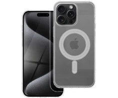 MyScreen Originalus „iPhone 15 PRO MAX“ dėklas, skaidrus „Mag“ dangtelis (STR), suderinamas su „MagSafe“ permatomu dangteliu.
