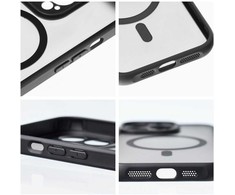FULL Samsung S24 ULTRA visiškai matinis Mag dėklas, suderinamas su MagSafe, juodas