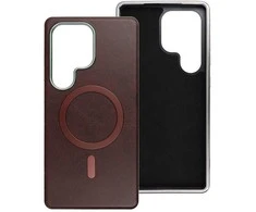 Oem GENTLEMAN MAG COVER dėklas suderinamas su MagSafe skirtas Samsung Galaxy S25 rudos spalvos