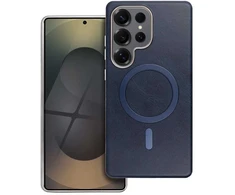 4Kom Oem GENTLEMAN MAG COVER dėklas suderinamas su MagSafe skirtas Samsung Galaxy S25 Ultra mėlynos spalvos