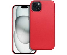 Oem LEATHER MAG COVER dėklas, skirtas IPHONE 15 Plus raudonas
